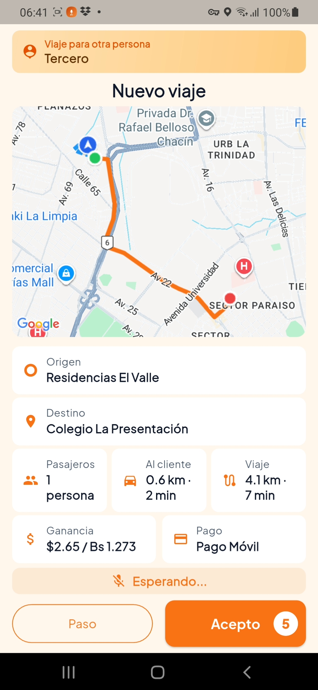 Oferta de viaje entrante